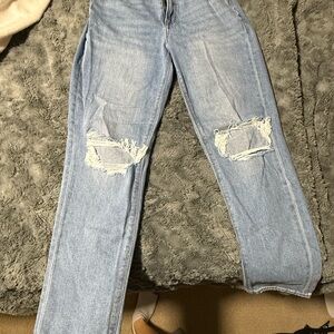 american eagle Light Blue Distressed Women's Jeans